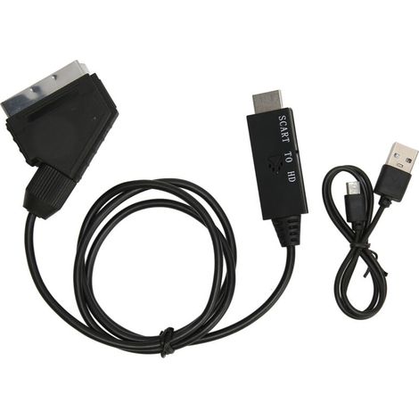 Convertitore da SCART a interfaccia multimediale HD, cavo adattatore 1080P per audio e video, DC 5V (1/5)