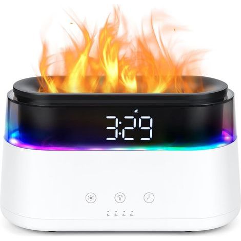 Diffusore di oli essenziali, 21 LED a cambio colore, timer e funzione di spegnimento automatico senza acqua, diffusore di aromi e umidificatore d'aria 2 in 1 a nebbia fresca (Bianco) (1/5)