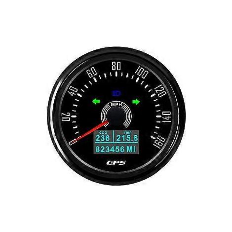 85-mm-GPS-Tachometer mit GPS-Antenne, 7-farbiger Hintergrundbeleuchtung, digitalem LED-Kilometerzähler für 12-V- und 24-V-Fahrzeuge