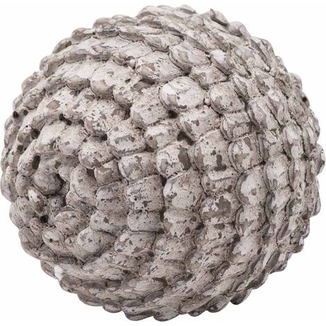 Garda Decorative Large Sphere - Ceramic - L15 x W15 x H17 cm - Antique White/Stone