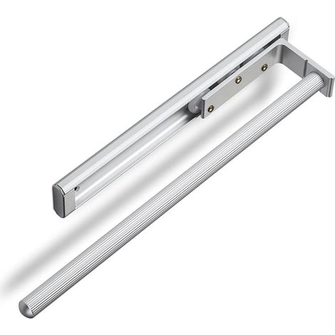 1 - Porte-Serviettes - Aluminium - Extensible Télescopique - Montage Sous Plan De Travail Ou Armoire - Anodisé EV1 - 32,5x48,7 cm