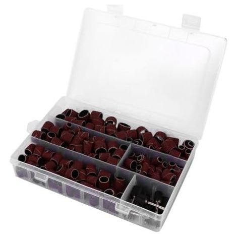 Kit de Tambours Ponçage Cylindriques 51 Pièces en Toile Émeri pour Bricolage Finition Bois et Matériaux Durs Mandrin Auto-expansible Polyvalent - (1/5)