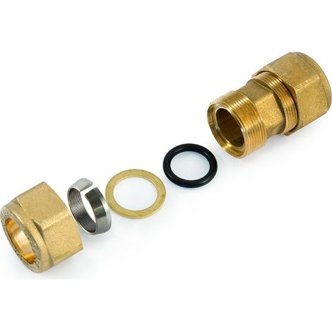 Raccordo in ottone per tubo ferro doppio Pollici: 1/2" (1/3)