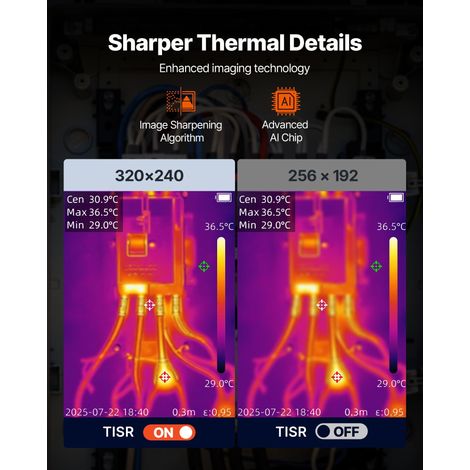Caméra Thermique Résolution TISR 320x240 pixels Imageur Thermique Résolution IR 256x192 pixels Vision 2 Mpx Fréquence Rafraîchissem… (1/5)