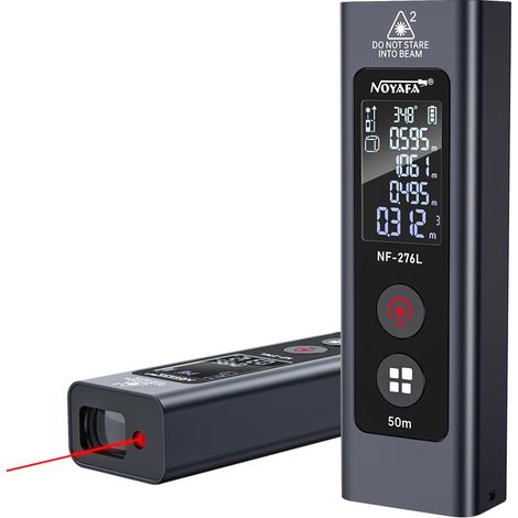 Télémètre laser portable NOYAFA NF-276L, portée de 50 mètres, précision de ±1,5 mm, mesure en temps réel, plusieurs modes de mesure, écran VA, conception portable. (1/5)