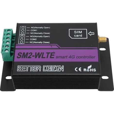 Contrôleur d'alarme SMS 4G SM2 WLTE EA 2 canaux avec application web, synchronisation température/humidité, alarme de coupure de courant par SMS, prise UE 100-240 V (1/5)