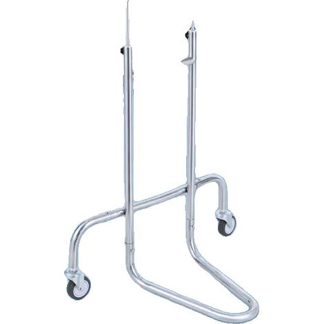 Laborkarre, Edelstahl, höhenverstellbar von 30" bis 36", Tablettgröße 24" x 18", 2 geräuschlose Räder, Abmessungen 36" H x 24" B x 18" T (1/5)