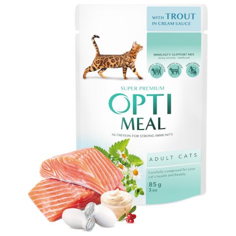 OPTIMEAL Cat Adult Trota in salsa cremosa 85 g