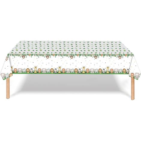 Nappe Jungle, 137 x 274 cm, nappe jetable pour fête safari, anniversaire, anniversaire d'enfant, baby shower, décoration, accessoires de pique-nique (1/5)