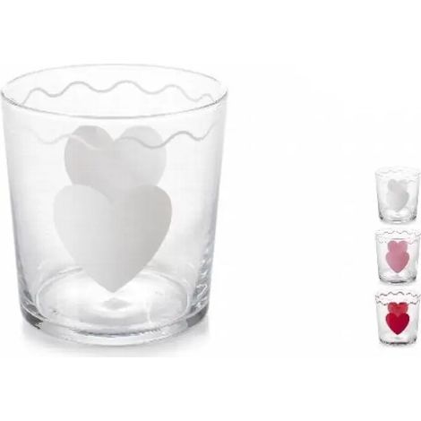 Dekoriertes Glas Herz 35cl