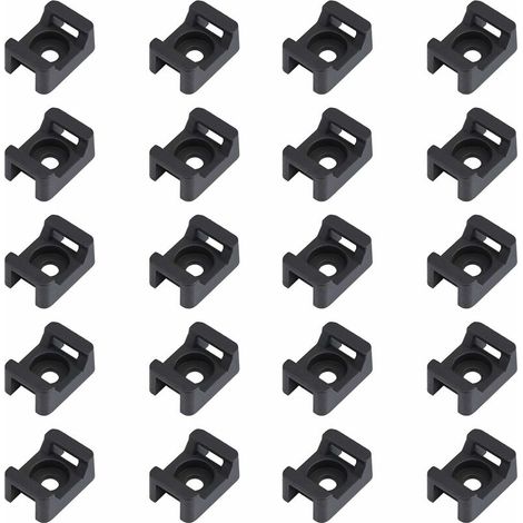 150PCS Attache de câble noir supports 23mmx16mm de type selle support de base de câble (1/5)