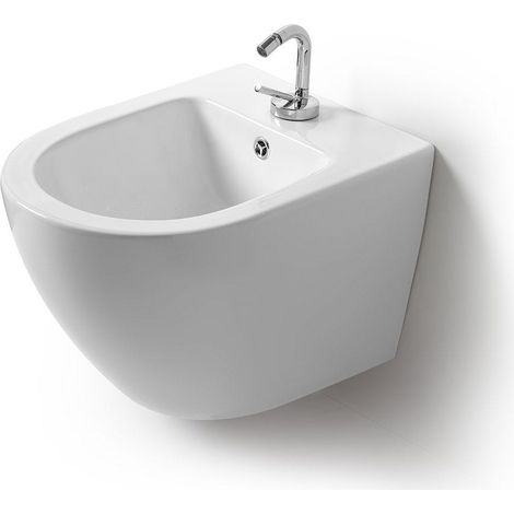 Weisser Keramik- Wandbidet  Folk