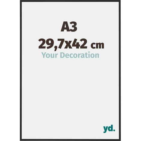 yd. - Cadre photo A3 29.7x42 - Noir Brillant - Aluminium - Miami (1/5)