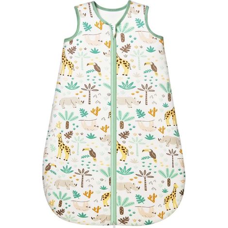 Gigoteuse pour bébé 1.0 Tog, en rayonne ultra douce fabriquée à partir de bambou, sac de couchage en fibre de bambou biologique pour bébé, idéal pour toutes les saisons(Girafe,S) (1/5)
