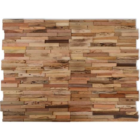 vidaXL Paneles revestimiento pared 10 uds madera teca reciclada 1,03m² (1/2)