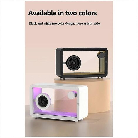 -M8 Lampe RGB colorée, haut-parleurs Bluetooth sans fil en verre, caisson de basses d'extérieur, son stéréo haute fidélité B (1/5)