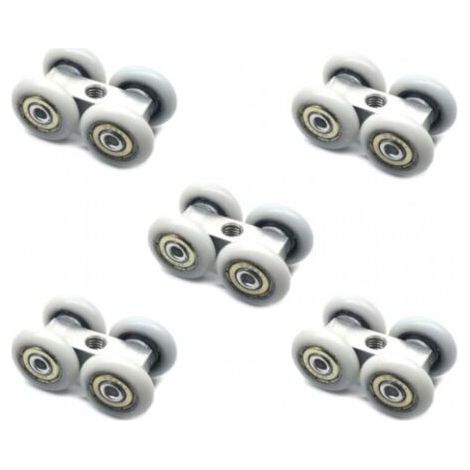 Pack of 5 Sliding Door Rollers, Sliding Door Hardware, Suitable for Sliding Doors, Wardrobes, Compartments (1/5)