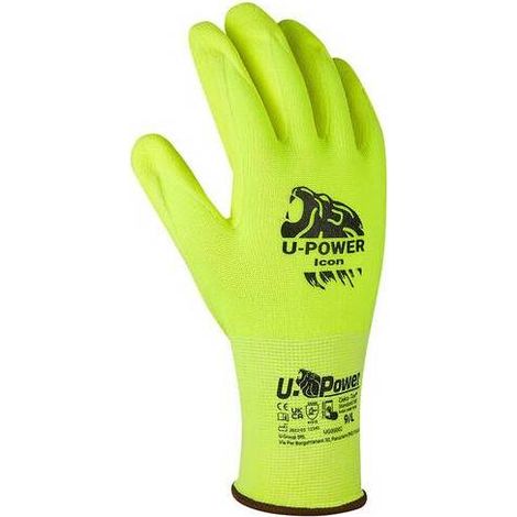 12 x U-POWER GUANTI ICON GIALLO FLUO TAGLIA  8