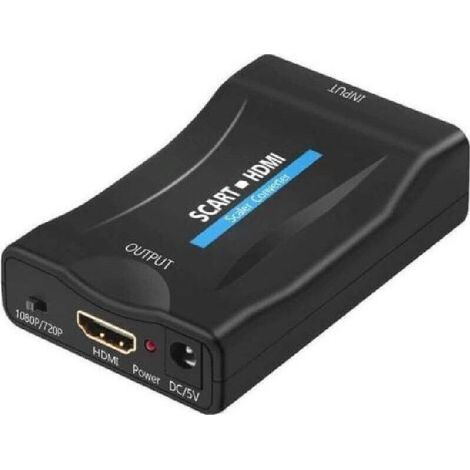 Convertisseur péritel vers HDMI, adaptateur péritel vers HDMI, convertisseur audio vidéo, prend en charge la sortie HDMI 720/1080p pour téléviseur, décodeur, magnétoscope, VHS, Xbox, PS1, PS2, PS3, Wi (1/5)