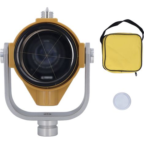 Estación total TOPCON 64 de prisma único, color amarillo claro, con bolsa para mediciones de telémetro y cartografía. (1/5)