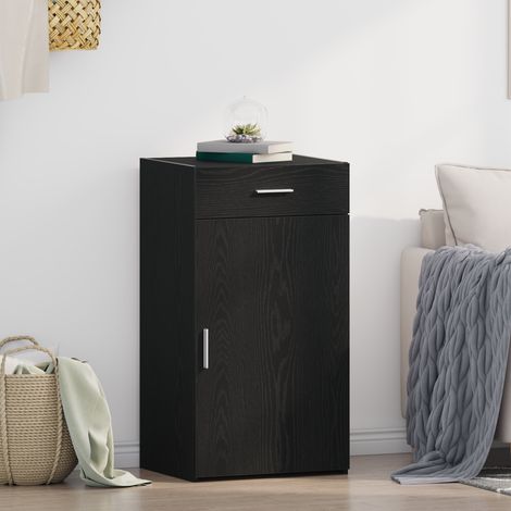 Sideboard mit Schubladen Schwarz Eichen-Optik 50 x 42,5 x 93 cm