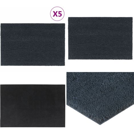 Fußmatten 5 Stk. Dunkelgrau 40x60 cm Kokosfaser Getuftet - Kokosfußmatte - Eingangsmatte - Türmatte - Rutschfest - Outdoor Matten - Home & Living