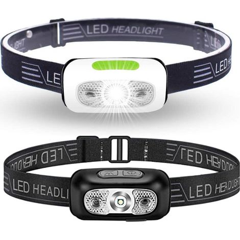 Linterna frontal LED ultrapotente con 3 modos de iluminación, resistente al agua IPX4, recargable y portátil con luz roja para pesca, camping, ciclismo y senderismo. (1/4)
