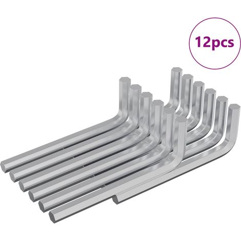 Clé hexagonale 12 pcs Argenté 32 x 86 mm Acier