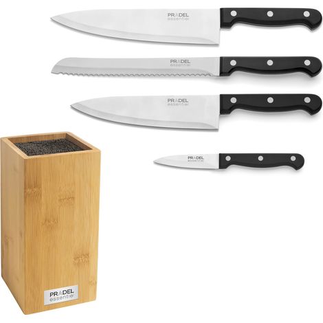 Craft - Bloc Bambou spaghettis avec 4 couteaux de cuisine (1/5)
