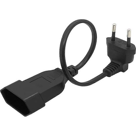 Câble adaptateur secteur européen à 2 broches mâle vers femelle, cordon d'alimentation coudé à 90° (1/5)
