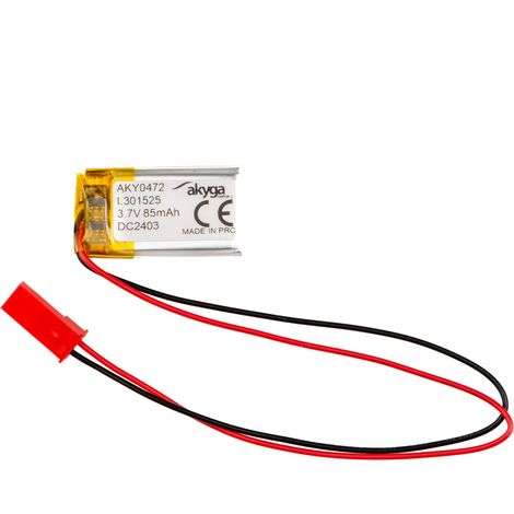 Batería Li-Po LP301525 Akyga AKY0472 3,7 V / 85 mAh PCM Conector JST de 2 pines 150 mm (1/3)