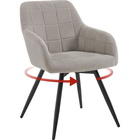 WOLTU 1x Poltrona Salotto Girevole Poltroncina Imbottita Moderna, Sedia da Scrivania per Ufficio, Velluto, Grigio Scuro
