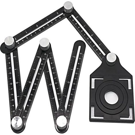 Aluminum angle measuring tool - 3 holes, 12 folds - Universal opening positioner - Foldable design (1/5)