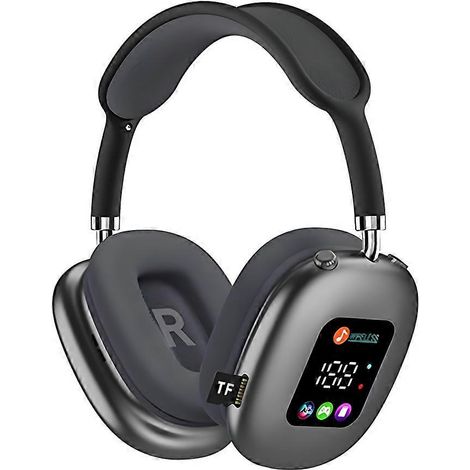 Sans Fil Bluetooth Headset avec RGB Numérique Affichage Écran Carte Reader Headset Écouteur Sports Gaming Casque Noir (1/5)