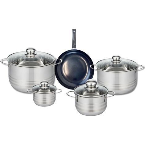 Ensemble de 1 Poêle de cuisson 20 cm et 4 faitouts 12, 16, 20 et 24 cm Elo Prima Brillant (1/5)