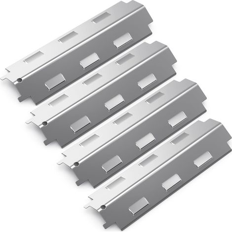 37CM Diffuseur Chaleur Universels,Pièces de Rechange Universal Flavorizer Bar,Compatible avec la Plupart des modèles de Gril à gaz,Plaques chauffantes pour Barbecuer (4, Argent) (1/5)