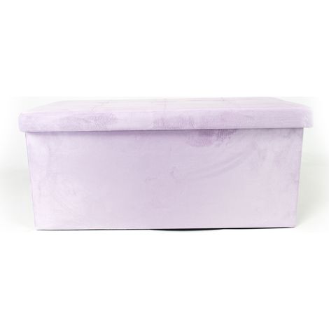Pouf Contenitore Imbottito Pieghevole Modello Double Velvet Rosa Antico (1/4)