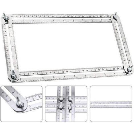 Xinlie Angle Règle de mesure Règle multi-angle Modèle d'angle Modèle Premium Outil Règle Modèle d'angle Angle Outil de mesure Rapporteur Modèle Outil Règle ajustable Règle de mesure A (1/5)