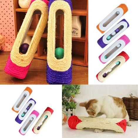 Rullo In Sisal Tiragraffi 29 X 7,5 Cm Con Palline Sonore Gioco Per Gatti (1/5)