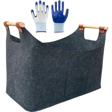 Sac de transport portable pour bûches grande capacité et résistant à l'eau - Gris foncé (1/5)