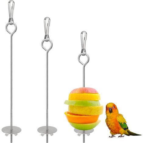 Spieße, Vogel, Edelstahl, Futterspender, Obst, Gemüse, Käfig (1/5)
