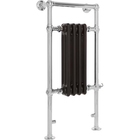 Hudson Reed Elizabeth - Sèche-Serviettes Électrique Rétro - Noir - 93 cm x 45.2 cm x 18.3 cm
