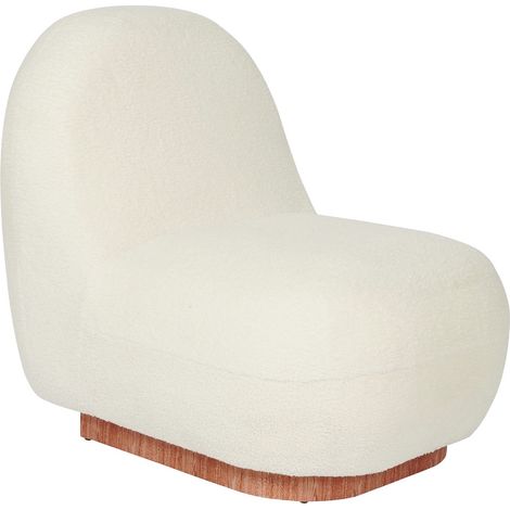 Sofa Poltrona da salotto 1 Posto Mobili Rebecca Plumerina 68,5x59,5x75,5 PU Legno MDF Bianco Moderno