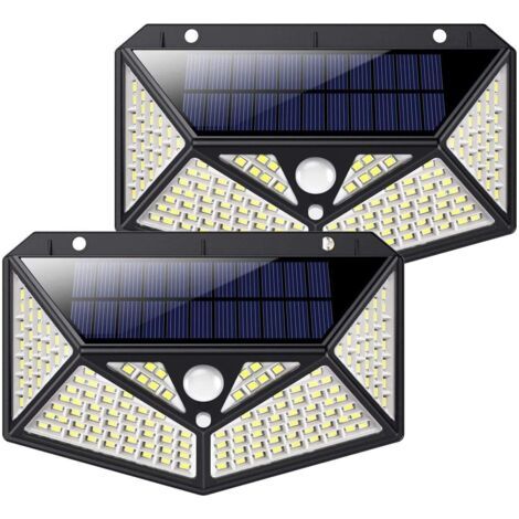 Lampe Solaire Extérieur 100 LED 2 Pack, kilponen【Version Innovante 】éclairage Solaire Extérieur 180° avec Détecteur de Mouvement Puissante étanche Spot Solaire sans Fil Lumière Sécurité pour (1/5)