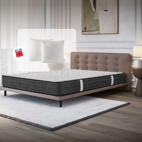 Colchón Viscoelástico 135 x 190 cm - Altura 21 cm - Equinox - Espuma HR y Blue Latex - Semifirme - Transpirable - Hipoalergénico - Ergonómico - Cara Invierno Verano - 7 Zonas Confort