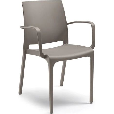 SEDIA IN POLIPROPILENE 'VOLGA ARMCHAIR' taupe - BICA (1/2)