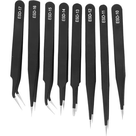 Ensemble de 8 pinces pneumatiques obliques en acier inoxydable, ESD-10-17 (1/5)