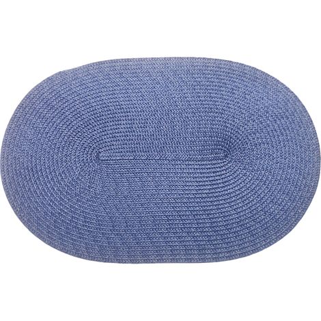 Placemat Ovale - 30 x 45 cm - En Polypropylène Tissé Main - Résistant à la Chaleur et Anti-dérapant - Pour Table à Manger Intérieur et Extérieur - Lot de 4 (1/5)
