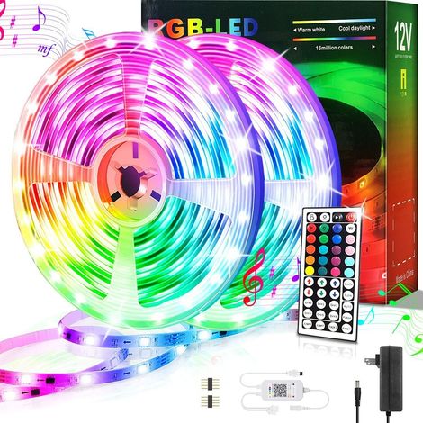 LED Stripe LED Strip, LED- Streifen, Lichtstreifen, Lichterketten, RGB, 20M, 18 Lichter/M, Infrarot-Fernbedienung, Bareboard RGB, KINSI (1/5)