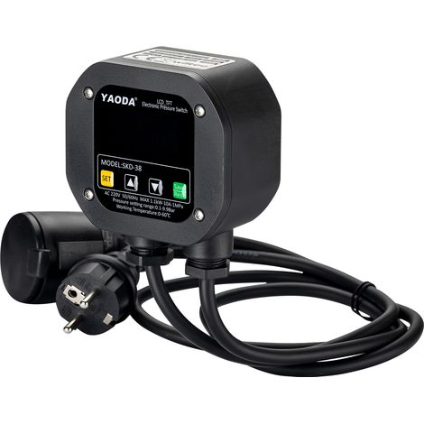 Wiltec elektronischer Druckschalter für Hauswasserwerk, Gartenpumpe, Wasserdruckschalter automatischer Start/Stopp, Wassermangelsicherung, Drucksensor (1/5)